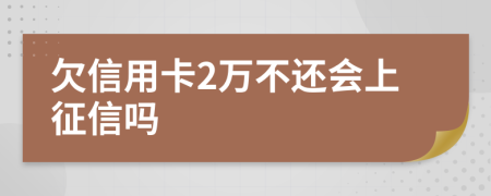 欠信用卡2万不还会上征信吗