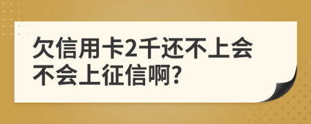 欠信用卡2千还不上会不会上征信啊?