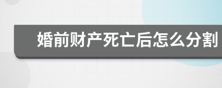 婚前财产死亡后怎么分割