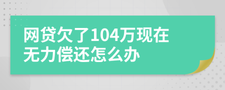 网贷欠了104万现在无力偿还怎么办