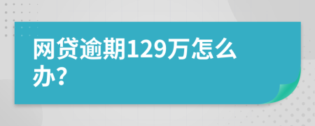 网贷逾期129万怎么办？