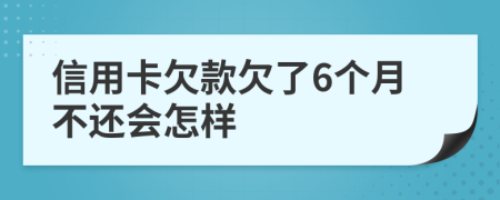 信用卡欠款欠了6个月不还会怎样