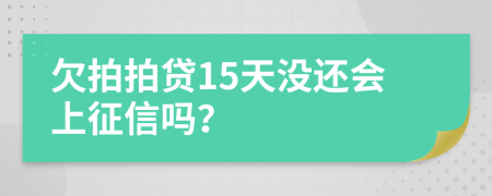 欠拍拍贷15天没还会上征信吗？