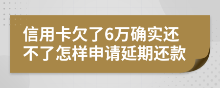 信用卡欠了6万确实还不了怎样申请延期还款