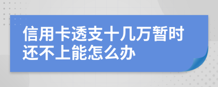 信用卡透支十几万暂时还不上能怎么办