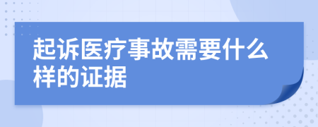 起诉医疗事故需要什么样的证据