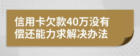 信用卡欠款40万没有偿还能力求解决办法