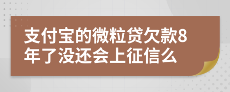 支付宝的微粒贷欠款8年了没还会上征信么
