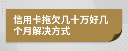 信用卡拖欠几十万好几个月解决方式