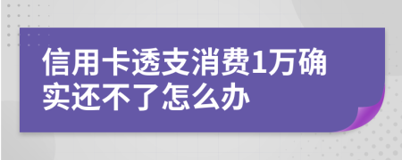 信用卡透支消费1万确实还不了怎么办