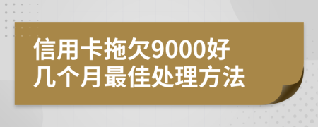 信用卡拖欠9000好几个月最佳处理方法