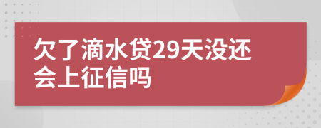 欠了滴水贷29天没还会上征信吗