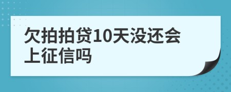 欠拍拍贷10天没还会上征信吗