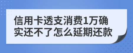 信用卡透支消费1万确实还不了怎么延期还款