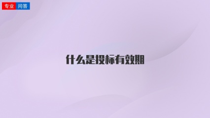 什么是投标有效期