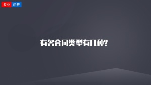 有名合同类型有几种?