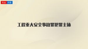 工程重大安全事故罪犯罪主体