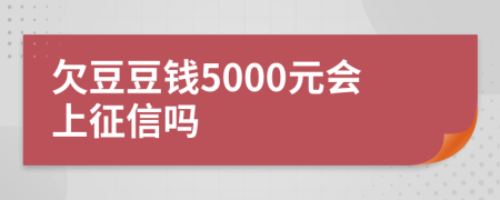 欠豆豆钱5000元会上征信吗