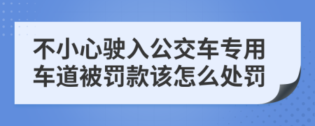 不小心驶入公交车专用车道被罚款该怎么处罚