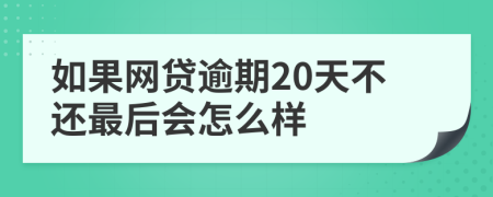 如果网贷逾期20天不还最后会怎么样
