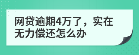 网贷逾期4万了，实在无力偿还怎么办
