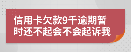 信用卡欠款9千逾期暂时还不起会不会起诉我