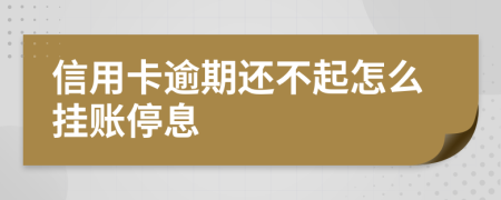 信用卡逾期还不起怎么挂账停息