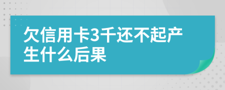 欠信用卡3千还不起产生什么后果