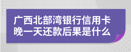 广西北部湾银行信用卡晚一天还款后果是什么