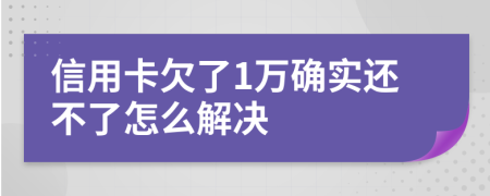 信用卡欠了1万确实还不了怎么解决