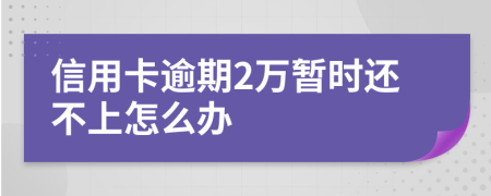 信用卡逾期2万暂时还不上怎么办