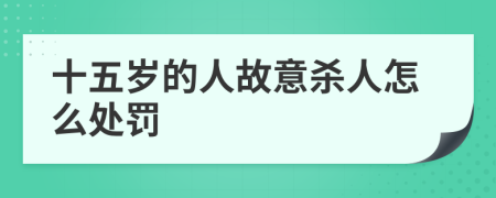 十五岁的人故意杀人怎么处罚