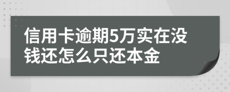 信用卡逾期5万实在没钱还怎么只还本金
