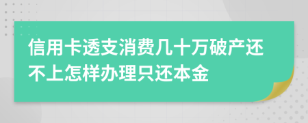 信用卡透支消费几十万破产还不上怎样办理只还本金