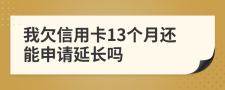 我欠信用卡13个月还能申请延长吗