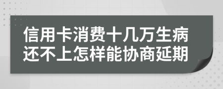 信用卡消费十几万生病还不上怎样能协商延期