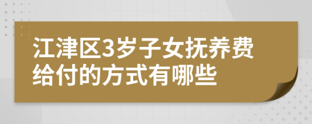 江津区3岁子女抚养费给付的方式有哪些