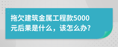 拖欠建筑金属工程款5000元后果是什么，该怎么办?