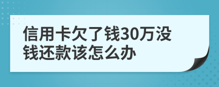 信用卡欠了钱30万没钱还款该怎么办