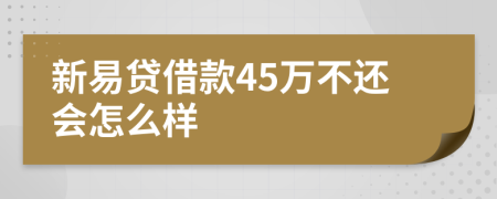 新易贷借款45万不还会怎么样