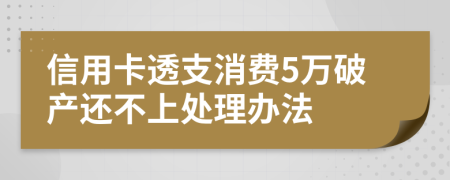 信用卡透支消费5万破产还不上处理办法