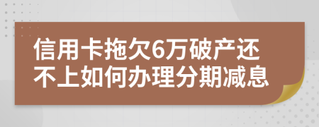 信用卡拖欠6万破产还不上如何办理分期减息