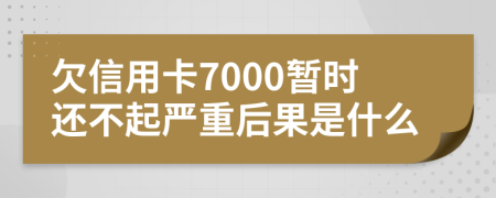 欠信用卡7000暂时还不起严重后果是什么