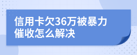 信用卡欠36万被暴力催收怎么解决