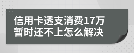 信用卡透支消费17万暂时还不上怎么解决