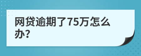 网贷逾期了75万怎么办？