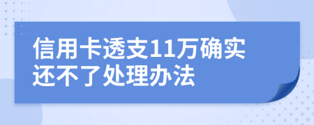 信用卡透支11万确实还不了处理办法