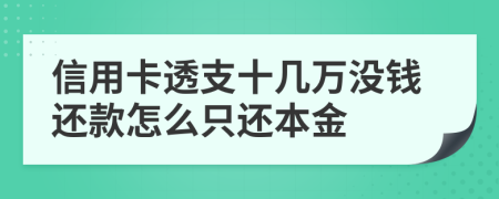 信用卡透支十几万没钱还款怎么只还本金