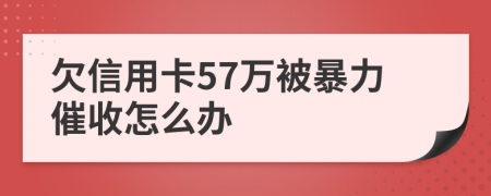欠信用卡57万被暴力催收怎么办