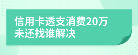 信用卡透支消费20万未还找谁解决